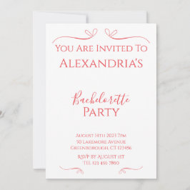 Invitación Mínima fiesta moderna de soltera