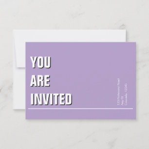 Invitación Mínima Iglesia Morado Pálido