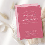 Invitación Mínima Magenta De Guión Rosado De Boda<br><div class="desc">Invitación Mínima Magenta De Boda De Guión Rosa. Con estilo impresiona a sus bodas con esta moderna invitación a una boda rosa fucsia con un bonito guion rosa sobre un fondo rosa magenta. Esta Invitación tiene un impresionante diseño rosa caliente, con vibraciones modernas y mínimas, perfecto para su boda simple,...</div>