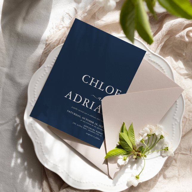 Invitación Mínima Mínima a la Boda Azul de la Mari (Subido por el creador)