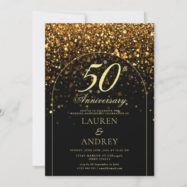 Invitación mínima para aniversario de bodas número (Anverso)