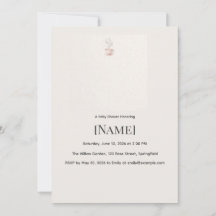 Invitación mínima para baby shower de té, editable