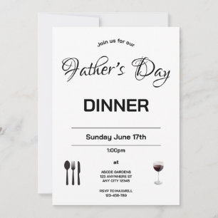 Invitación mínima para cenar el día del padre