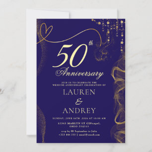 Invitación mínima para el 50º aniversario de bodas
