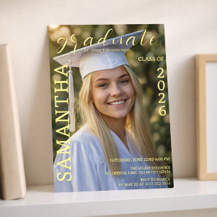 Invitación Mínima para Fotos de Graduación