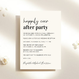 Invitación Mínima recepción de boda crema moderna