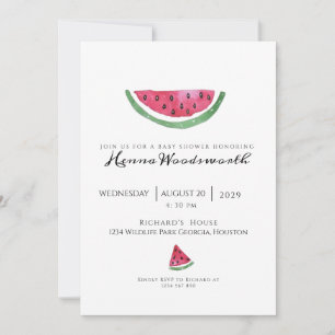 Invitación Mínima sandía dulce niña verano Baby Shower