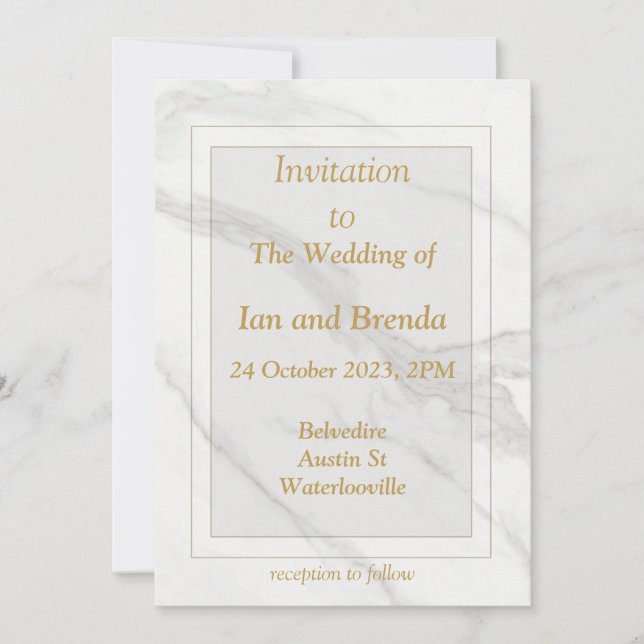 Invitación mínima simple a la boda (Anverso)