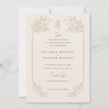 Invitación mínima simple de casamiento de marco or
