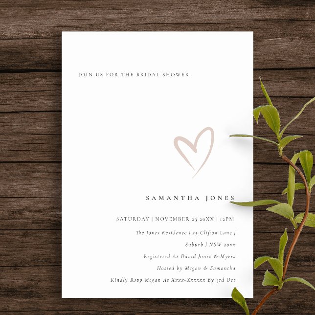 Invitación mínima simple de ducha de novia en el c (Subido por el creador)