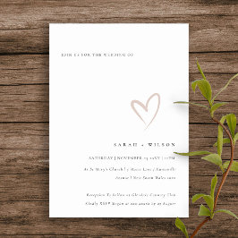 Invitación mínima simple Rubor de casamiento rosa