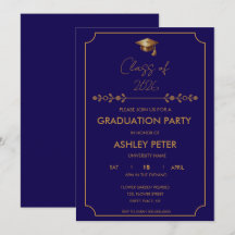 Invitación Mínima y Elegante a Fiesta de Graduació