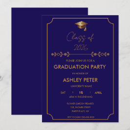 Invitación Mínima y Elegante a Fiesta de Graduació