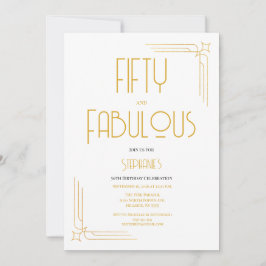 Invitación Minimal 50 and Fabulous 50th Birthday Invitation