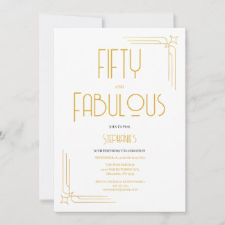 Invitación Minimal 50 and Fabulous 50th Birthday Invitation