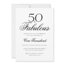 Minimal 50 y fabulosa tipografía Cumpleaños 50