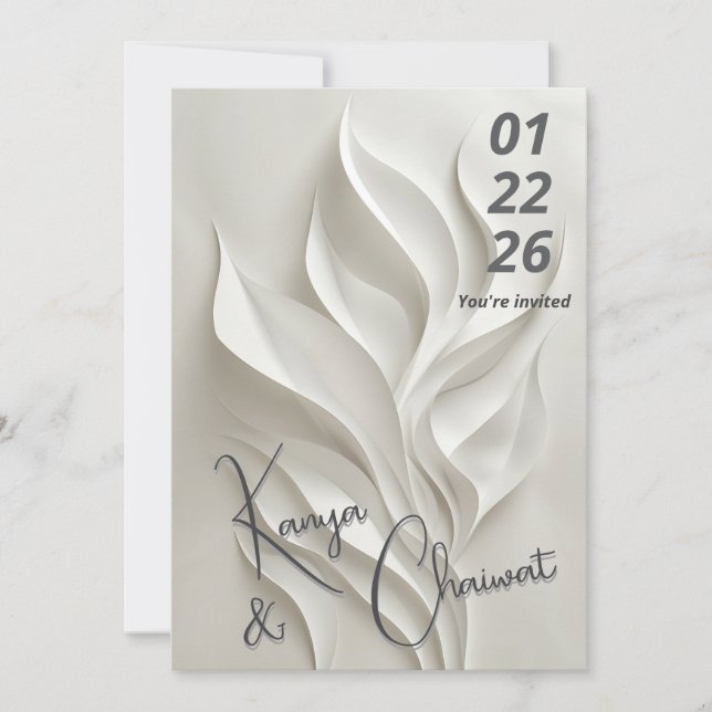 Invitación Minimal Abstract Wedding Invitation  (Anverso)