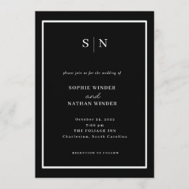 Invitación Minimal and Chic | Black and White Wedding