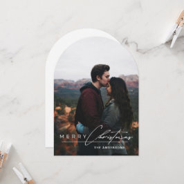 Invitación Minimal Arch 1 Photo Merry Christmas Holiday Card