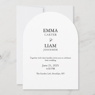 Invitación Minimal Arch Wedding Invitation Editable Elegant