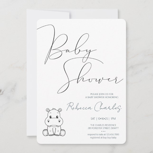 Invitación Minimal Baby Shower  (Anverso)