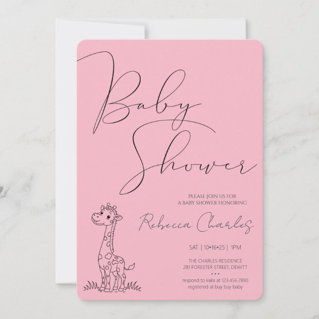 Invitación Minimal Baby Shower  (Anverso)
