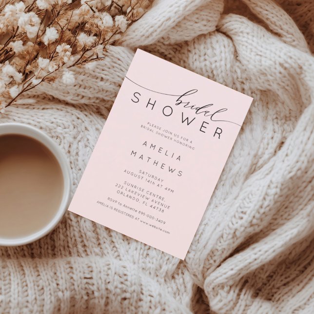 Invitación Minimal Blush Pink Bridal Shower (Subido por el creador)