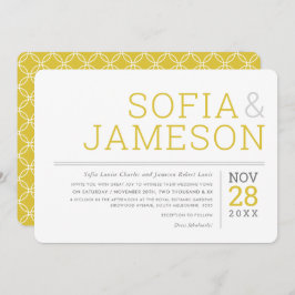 Invitación MINIMAL BODA mostaza gris de tipo moderno simple