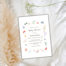 Minimal Boho Wildflower Floral Frame Baby Shower