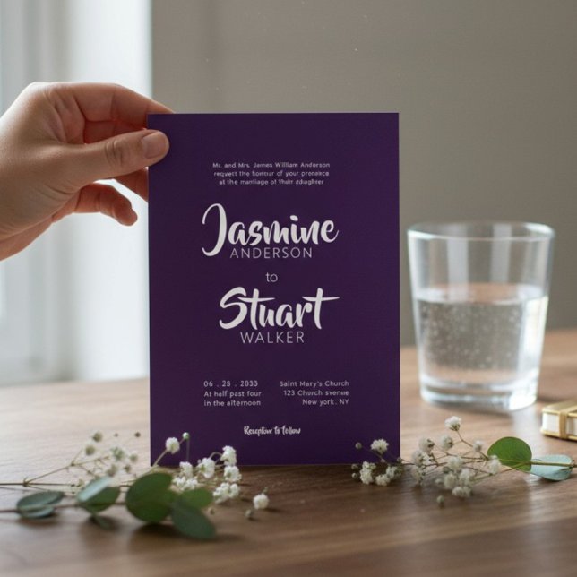 Invitación Minimal bold plum Wedding Website QR Code (Subido por el creador)