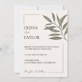 Invitación Minimal Botanical Elegance