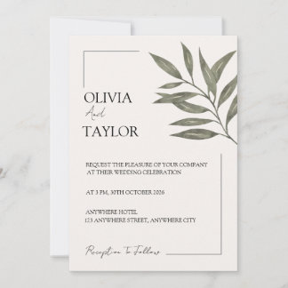 Invitación Minimal Botanical Elegance