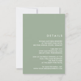Invitación Minimal Chic Sage |  Detalles para Invitados a la 