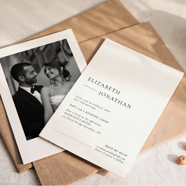 Invitación Minimal Classic Wedding Photo (Subido por el creador)