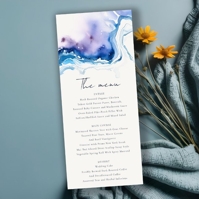 Invitación Minimal Coastal Sea Beach Wedding Menu Card (Subido por el creador)