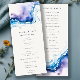 Invitación Minimal Coastal Sea Beach Wedding Program Card