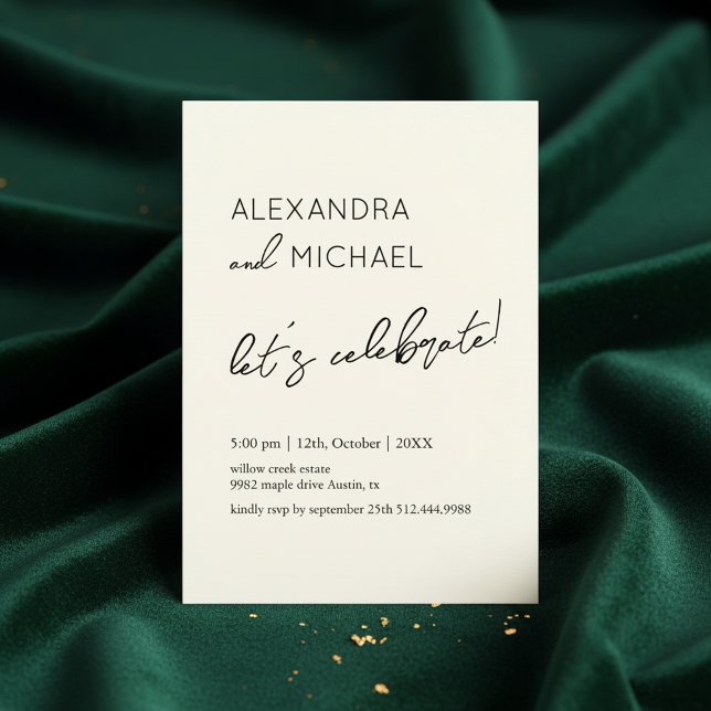 Invitación Minimal Cream Elegant Engagement Typography (A refined minimalist engagement invitation design featuring elegant typography)