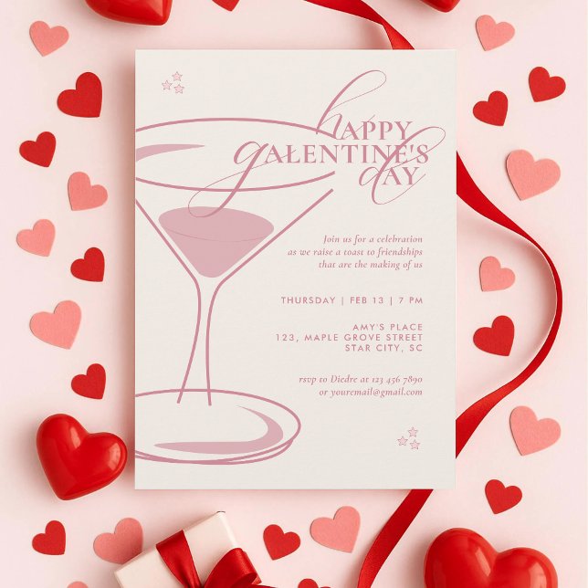 Invitación Minimal Elegant Chic Typography 2026 Galentine's (Subido por el creador)