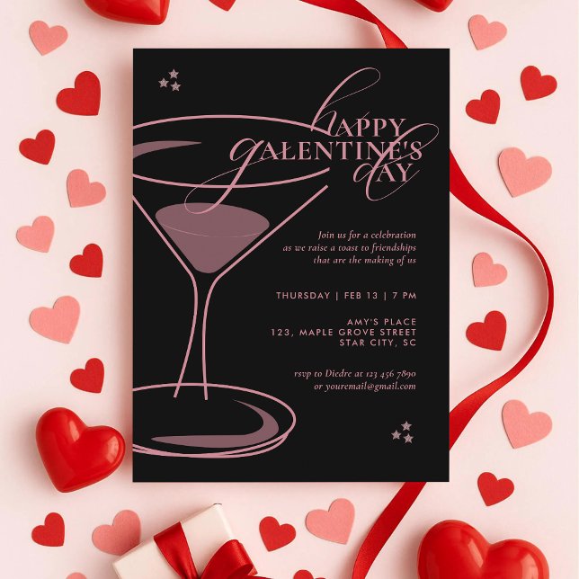 Invitación Minimal Elegant Chic Typography Galentines Day (Subido por el creador)