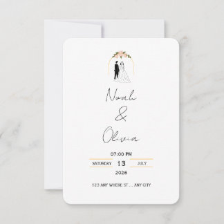 Invitación Minimal Elegant Script Wedding Invitation