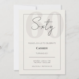 Invitación Minimal Elegant Sixty 60th Birthday Celebration 