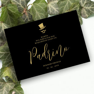 Invitación Minimal Exquisite Gorgeous Script Spanish Padrino