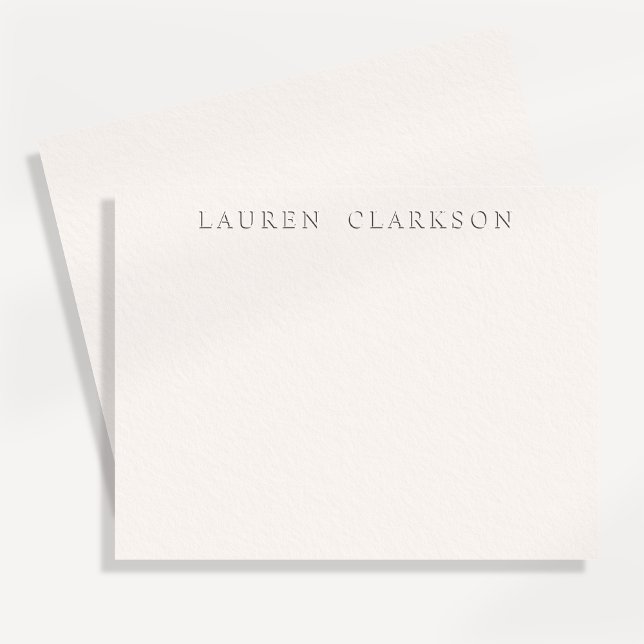 Invitación Minimal Faux Letterpress off-white Note Card (Subido por el creador)