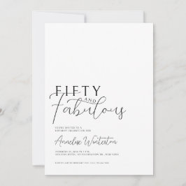Invitación Minimal Fifty and Fabulous 50th Birthday
