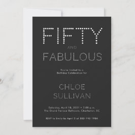 Invitación Minimal Fifty and Fabulous 50th Birthday Party