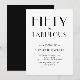 Invitación Minimal Fifty and Fabulous 50th Birthday Party