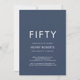 Invitación Minimal Fifty and Fabulous 50th Birthday Party