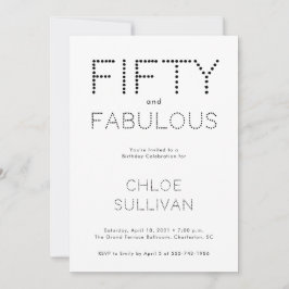 Invitación Minimal Fifty and Fabulous 50th Birthday Party