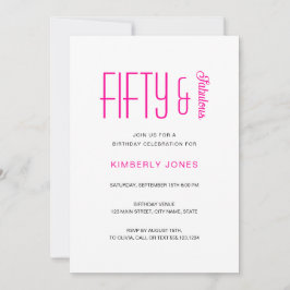 Invitación Minimal Fifty and Fabulous 50th Birthday Party