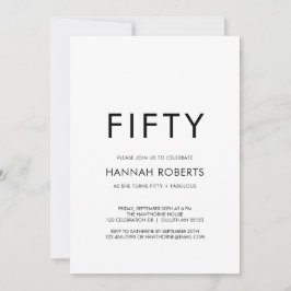 Invitación Minimal Fifty and Fabulous 50th Birthday Party